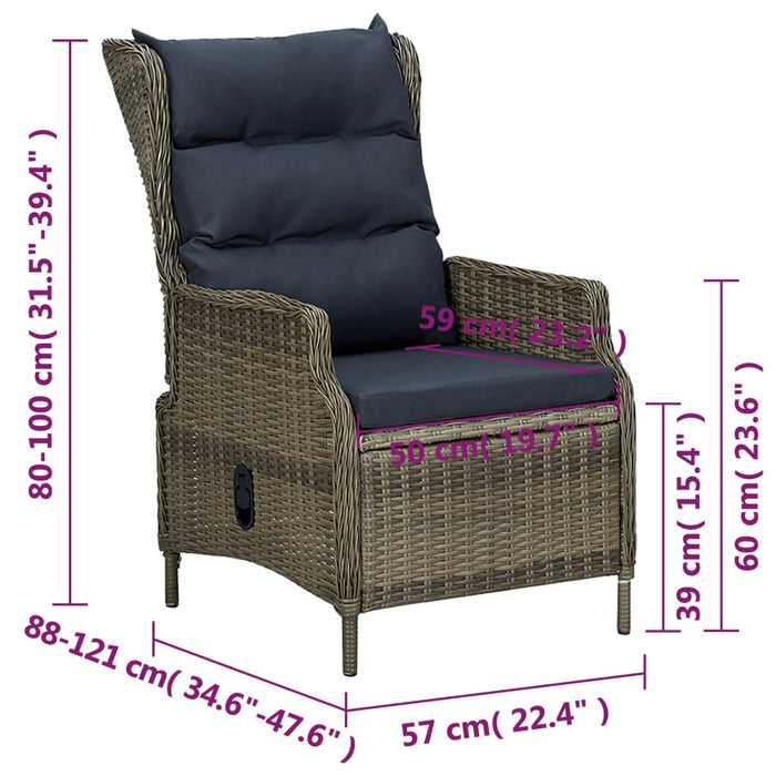 5-tlg. Garten-Essgruppe Braun