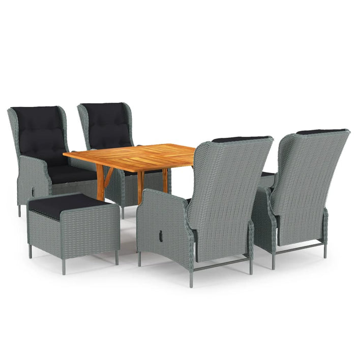 7-tlg. Garten-Essgruppe Hellgrau