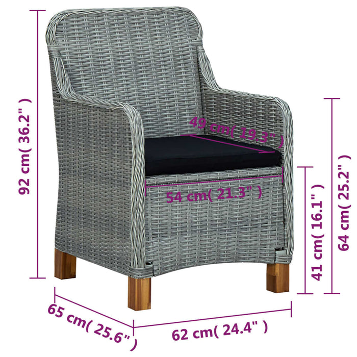 5-tlg. Garten-Essgruppe Hellgrau