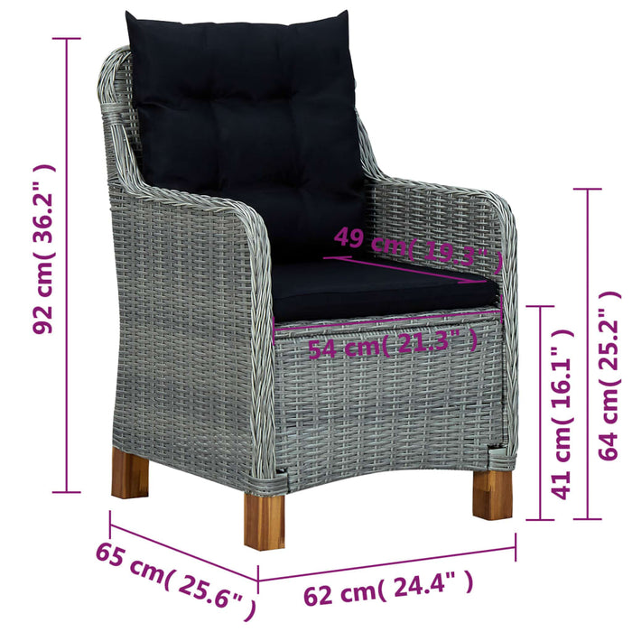 5-tlg. Garten-Essgruppe Hellgrau