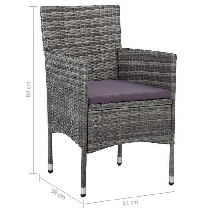 5-tlg. Garten-Essgruppe Grau