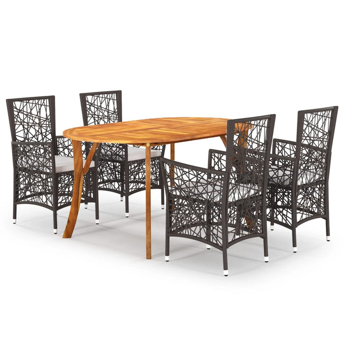 5-tlg. Garten-Essgruppe Braun