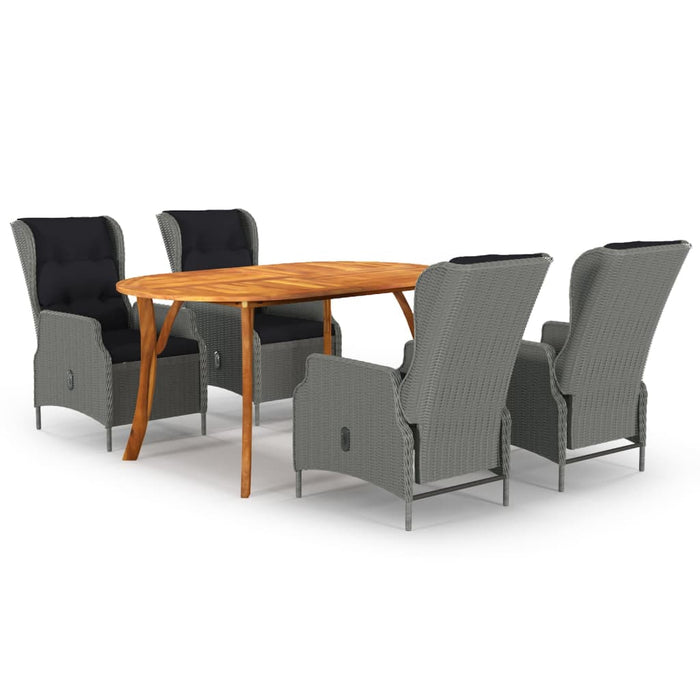 5-tlg. Garten-Essgruppe Hellgrau