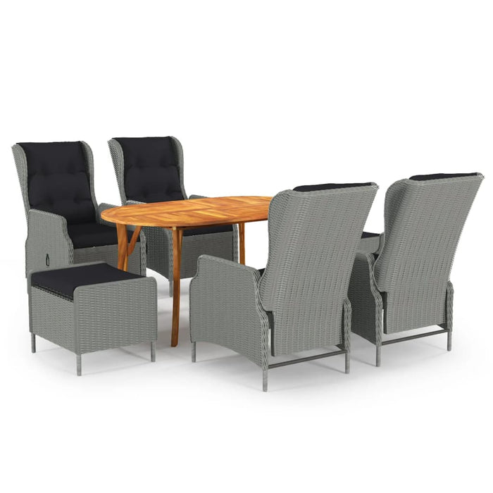 7-tlg. Garten-Essgruppe Hellgrau