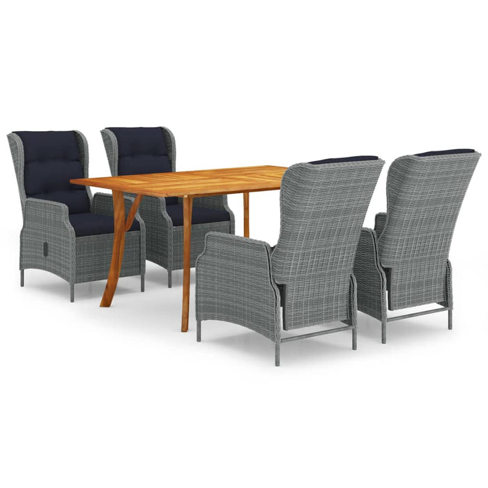 5-tlg. Garten-Essgruppe Hellgrau