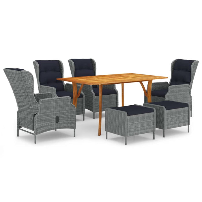 7-tlg. Garten-Essgruppe Hellgrau