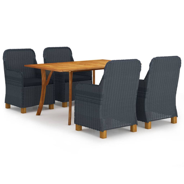 5-tlg. Garten-Essgruppe Dunkelgrau