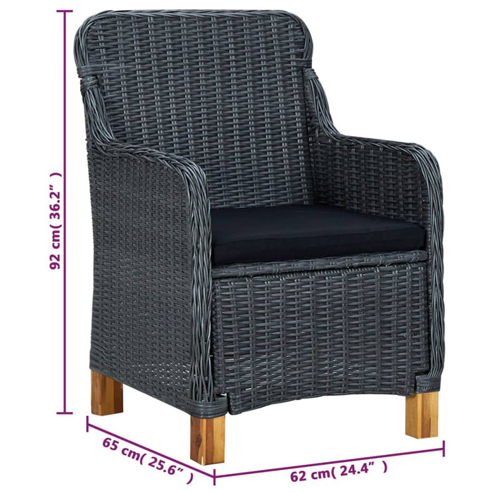 5-tlg. Garten-Essgruppe Dunkelgrau