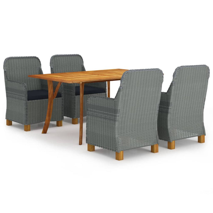 5-tlg. Garten-Essgruppe Hellgrau