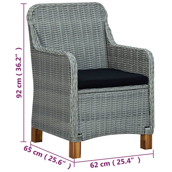 5-tlg. Garten-Essgruppe Hellgrau