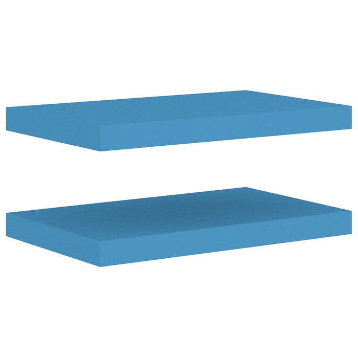 Schweberegale 2 Stk. Blau 50x23x3,8 cm MDF