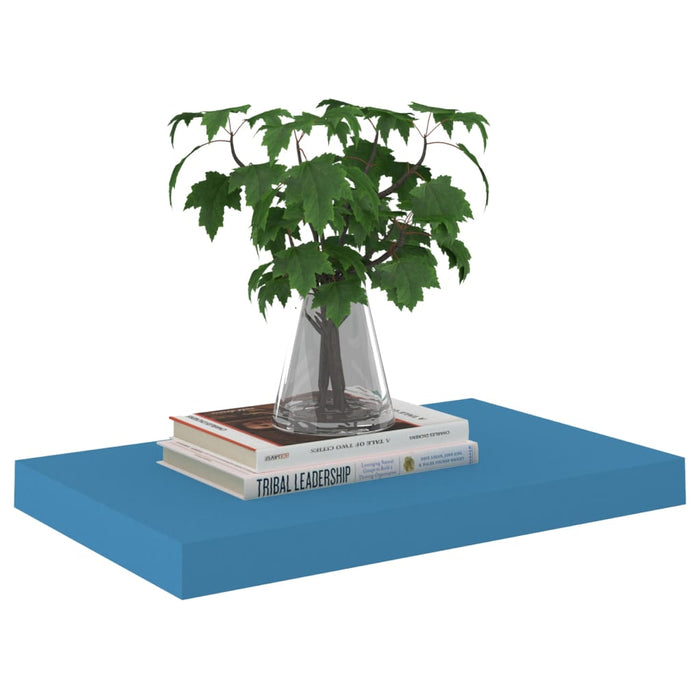 Schweberegale 2 Stk. Blau 50x23x3,8 cm MDF