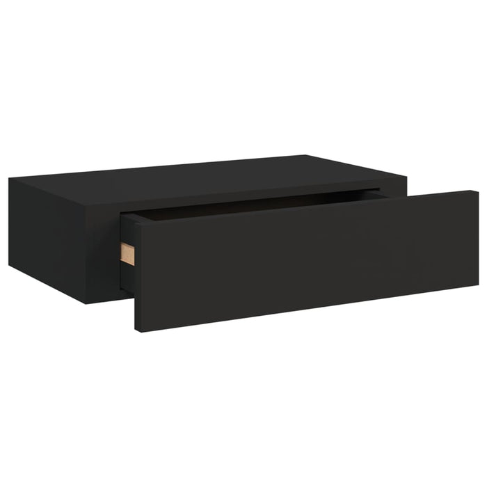 Wall drawer shelves 2 pcs. Black 40x23.5x10 cm MDF