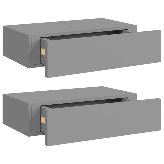 Wall drawer shelves 2 pcs. Gray 40x23.5x10 cm MDF