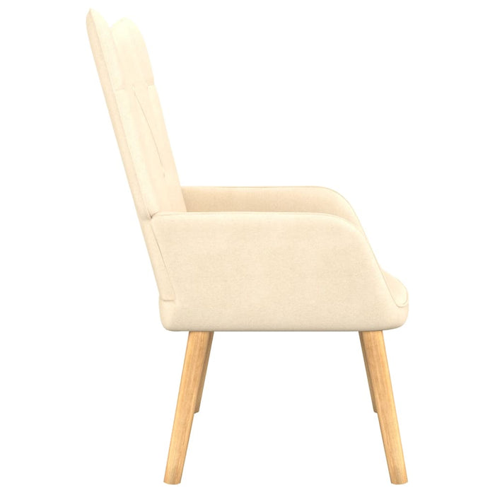 Relaxsessel mit Hocker Creme Stoff