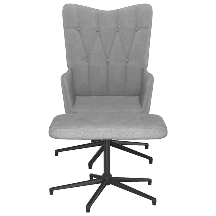 Relaxsessel mit Hocker Hellgrau Stoff