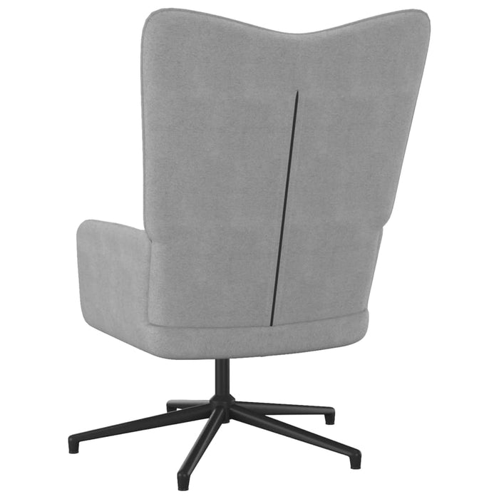 Relaxsessel mit Hocker Hellgrau Stoff