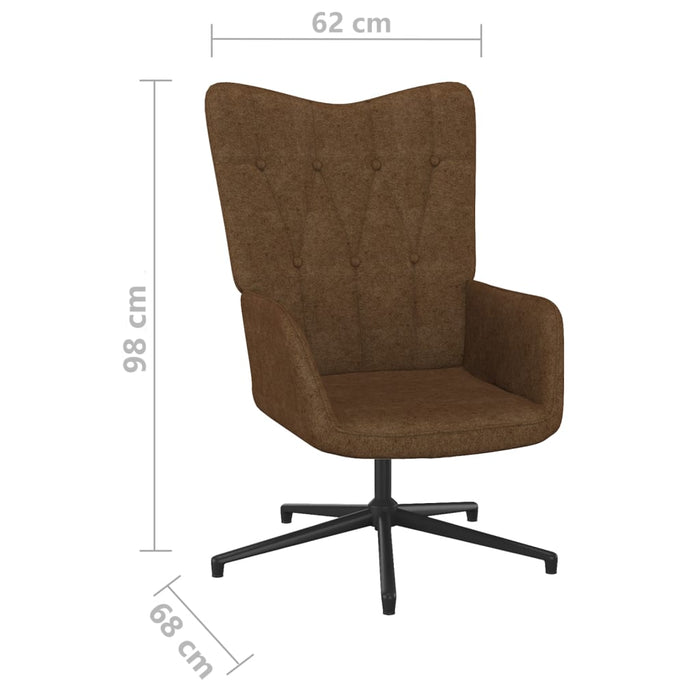 Relaxsessel mit Hocker Braun Stoff