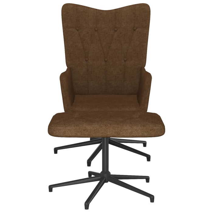 Relaxsessel mit Hocker Braun Stoff