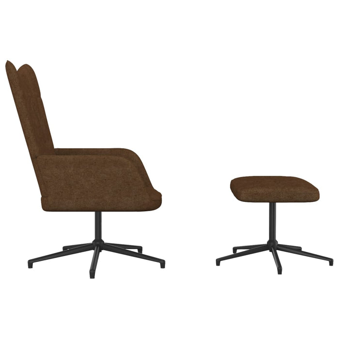 Relaxsessel mit Hocker Braun Stoff