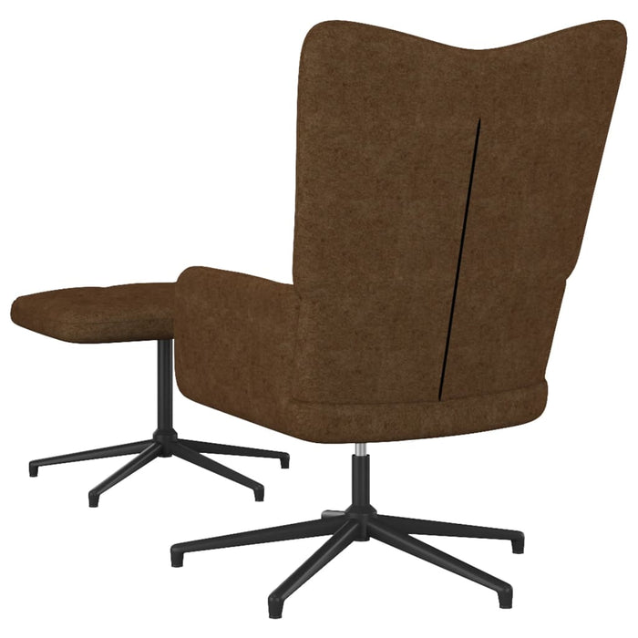 Relaxsessel mit Hocker Braun Stoff
