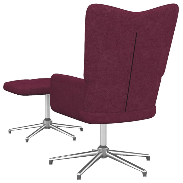 Relaxsessel mit Hocker Lila Stoff