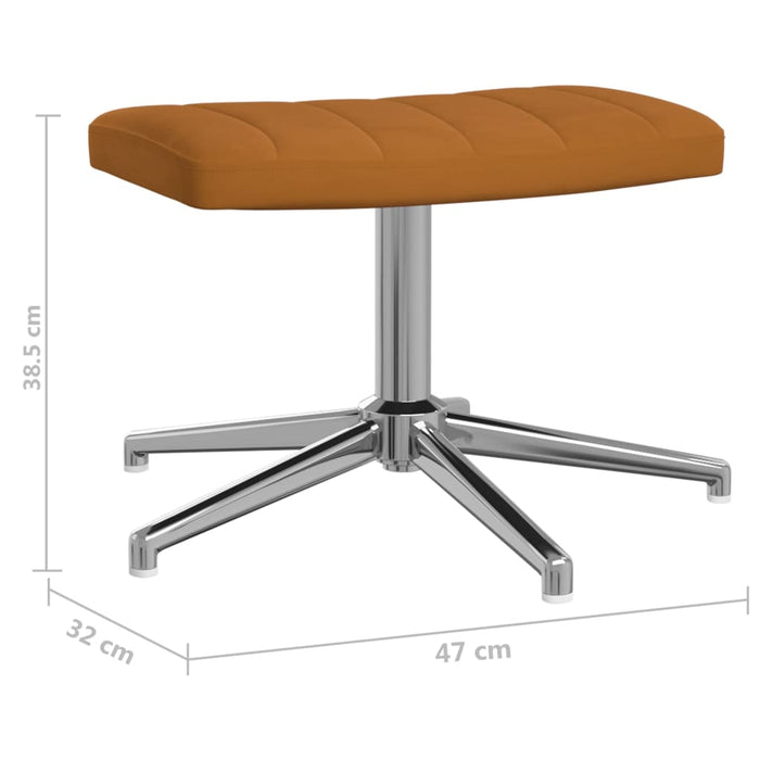 Relaxsessel mit Hocker Braun Samt