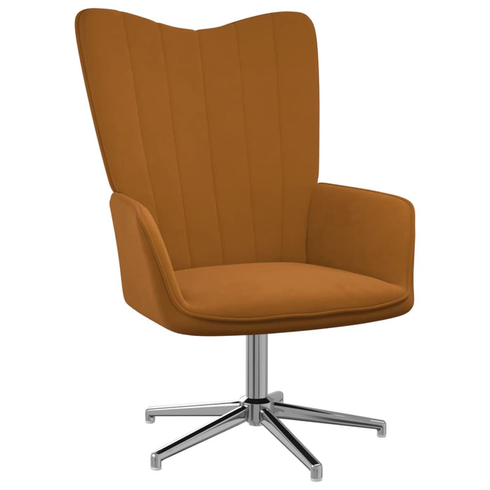 Relaxsessel mit Hocker Braun Samt