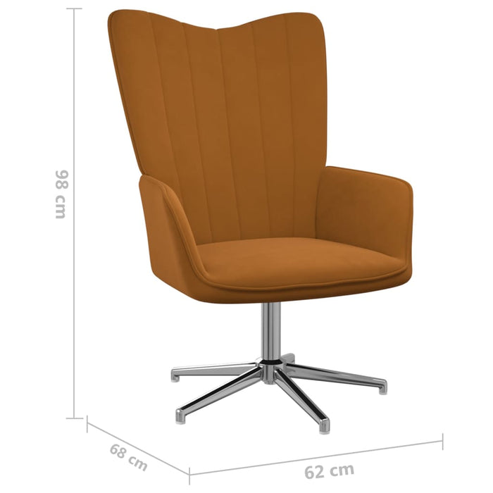 Relaxsessel mit Hocker Braun Samt