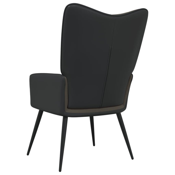 Relaxsessel Dunkelgrau Samt und PVC