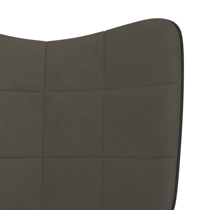 Relaxsessel Dunkelgrau Samt und PVC