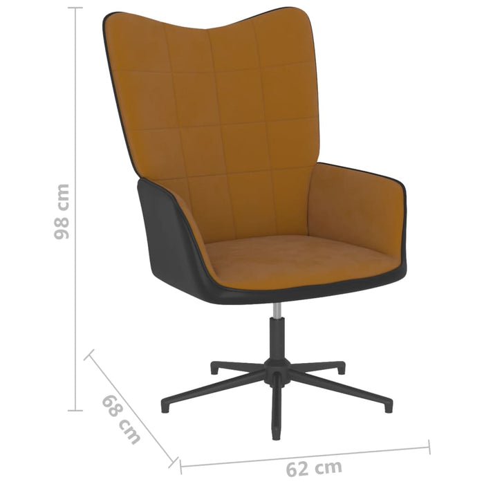 Relaxsessel Braun Samt und PVC