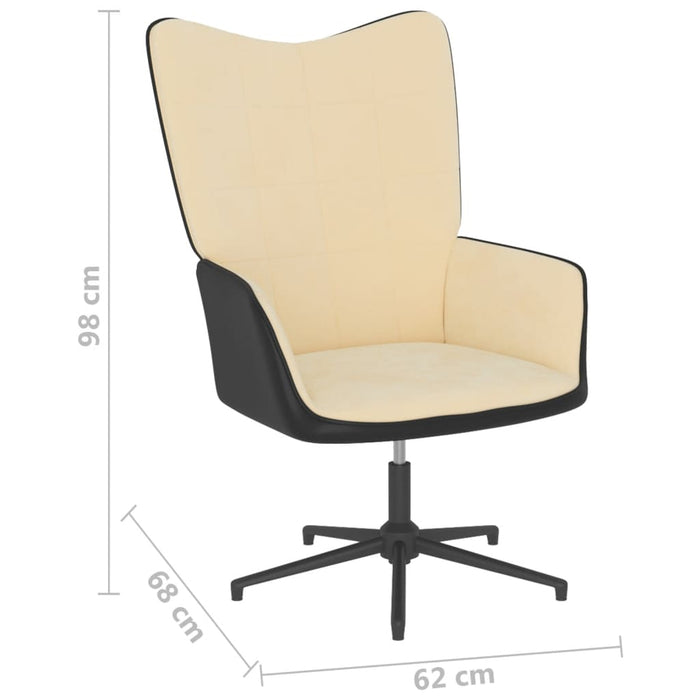 Relaxsessel Cremeweiß Samt und PVC