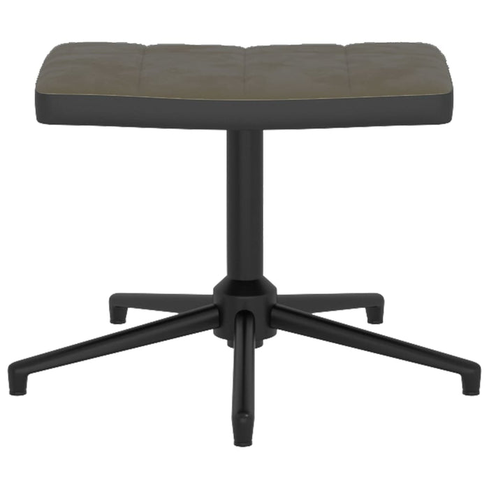 Relaxsessel mit Hocker Dunkelgrau Samt und PVC