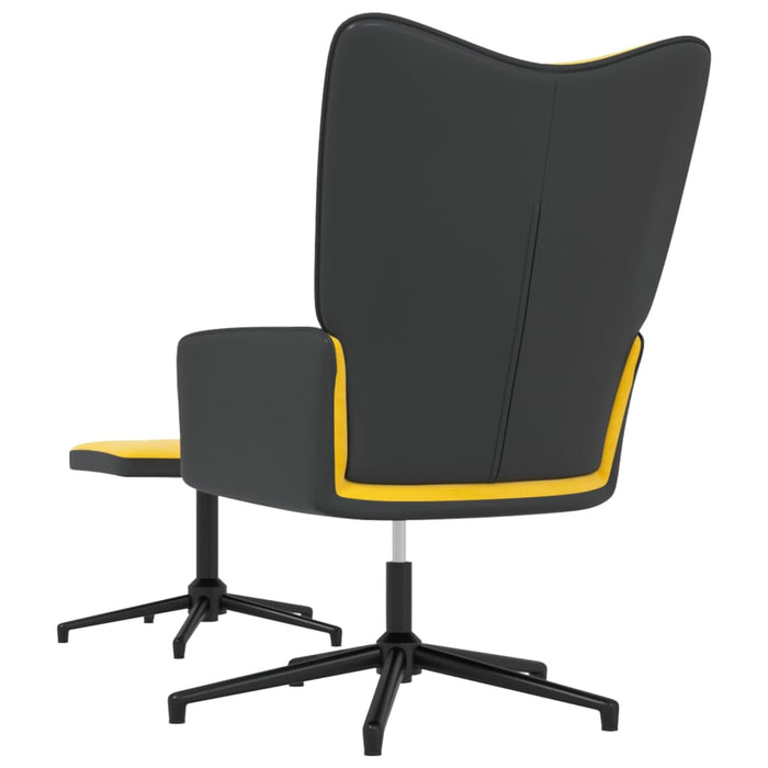 Relaxsessel mit Hocker Senfgelb Samt und PVC