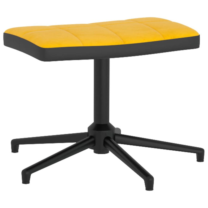 Relaxsessel mit Hocker Senfgelb Samt und PVC
