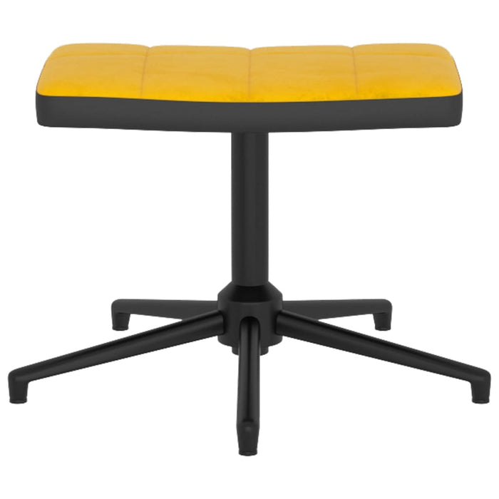 Relaxsessel mit Hocker Senfgelb Samt und PVC