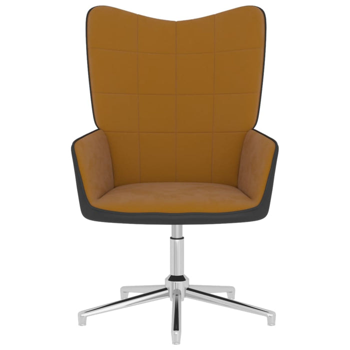 Relaxsessel Braun Samt und PVC