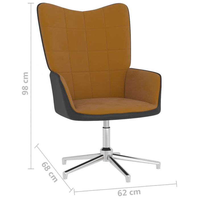 Relaxsessel Braun Samt und PVC