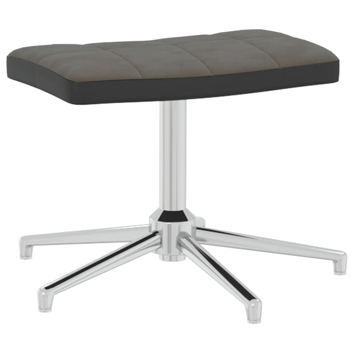 Relaxsessel mit Hocker Dunkelgrau Samt und PVC