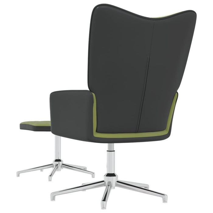 Relaxsessel mit Hocker Hellgrün Samt und PVC