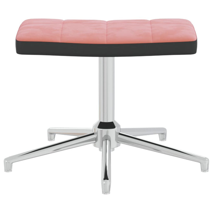 Relaxsessel mit Hocker Rosa Samt und PVC