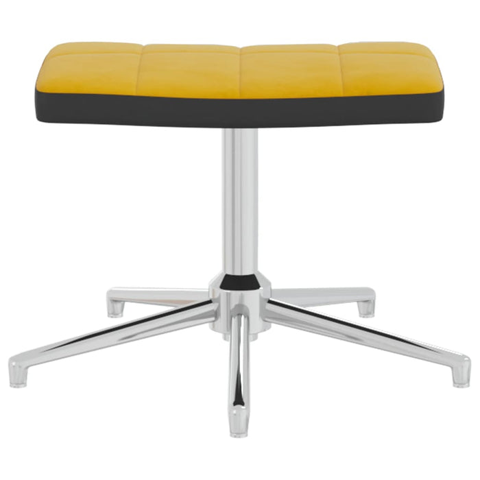 Relaxsessel mit Hocker Senfgelb Samt und PVC