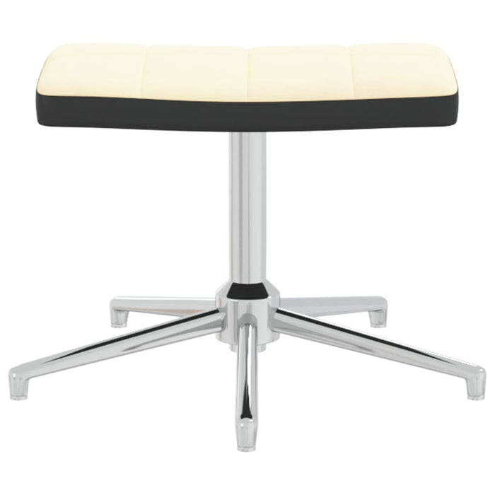 Relaxsessel mit Hocker Cremeweiß Samt und PVC