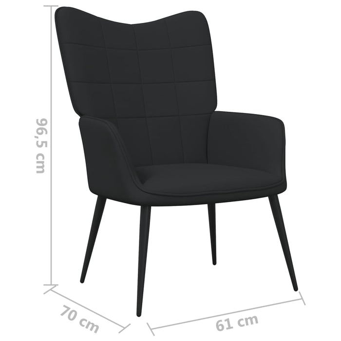 Relaxsessel mit Hocker Schwarz Stoff