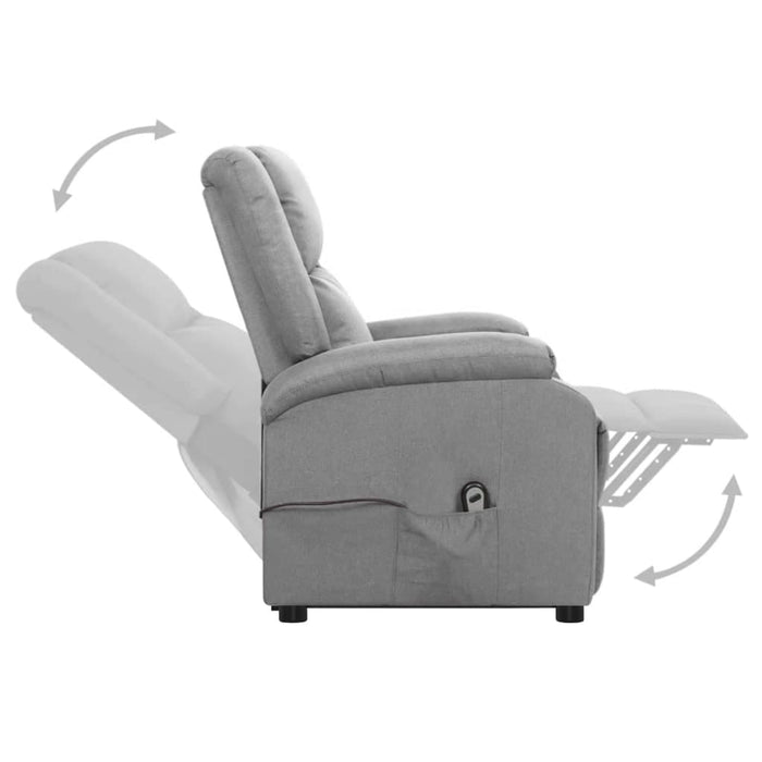 Aufstehsessel Hellgrau Stoff