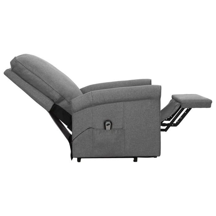 Riser chair light gray fabric