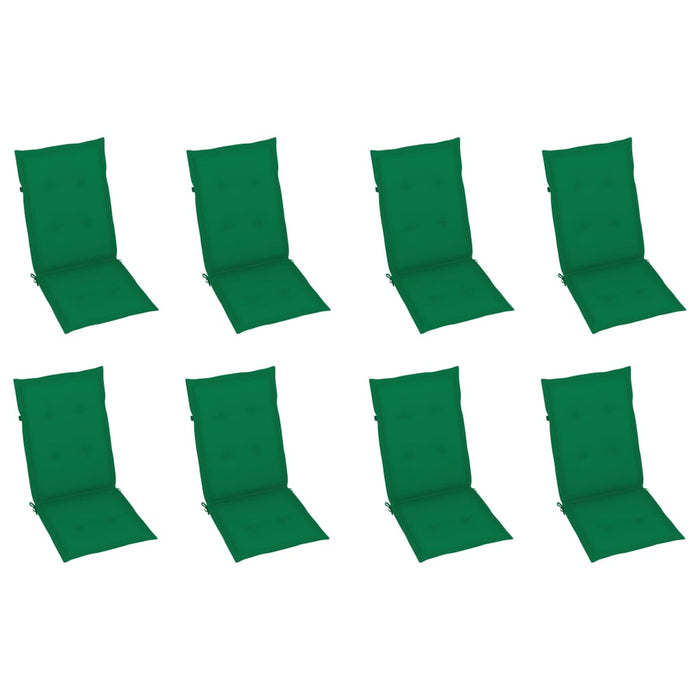 Garten-Liegestühle mit Kissen 8 Stk. Massivholz Teak