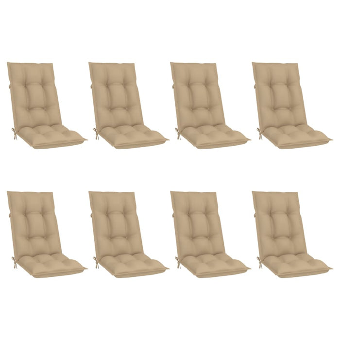 Garten-Liegestühle mit Kissen 8 Stk. Massivholz Teak