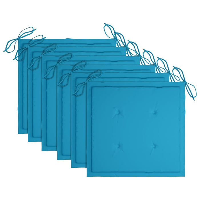 Klappbare Gartenstühle mit Kissen 6 Stk. Massivholz Teak